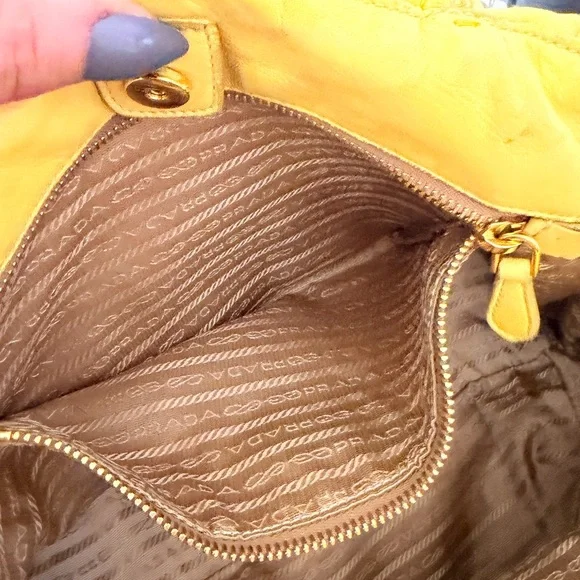 Prada Nappa Gaufre Leather Bag With Bow Accent - Picture 11 of 12